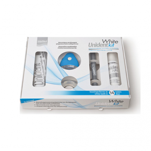 Intermed Unident White kit Ολοκληρωμένο Σύστημα Ενίσχυσης Λεύκανσης Δοντιών 1 συσκευασία